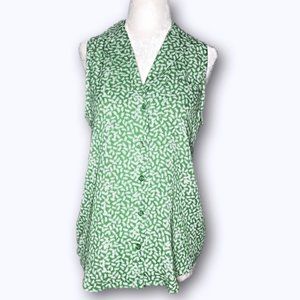 NWT Who What Wear Women's Blouse Sleeveless Green